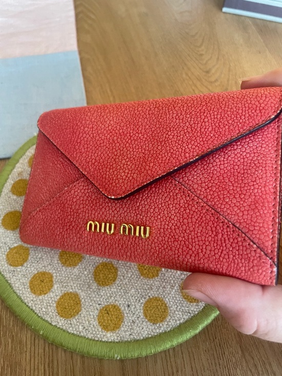Miu Miu Coral Pink Envelope Clutch- stingray leather - Picture 3 of 9